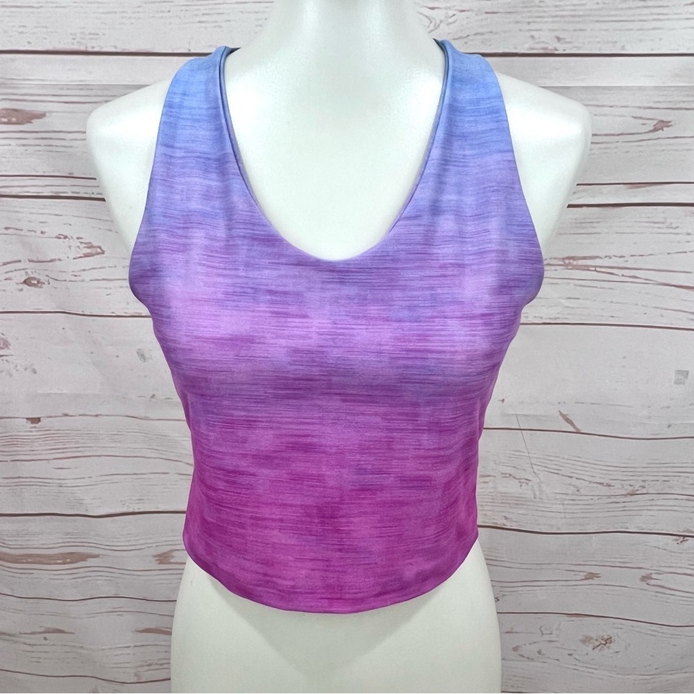 Evolution and Creation Ombre Space Dye Crop Tank Top Sports Bra